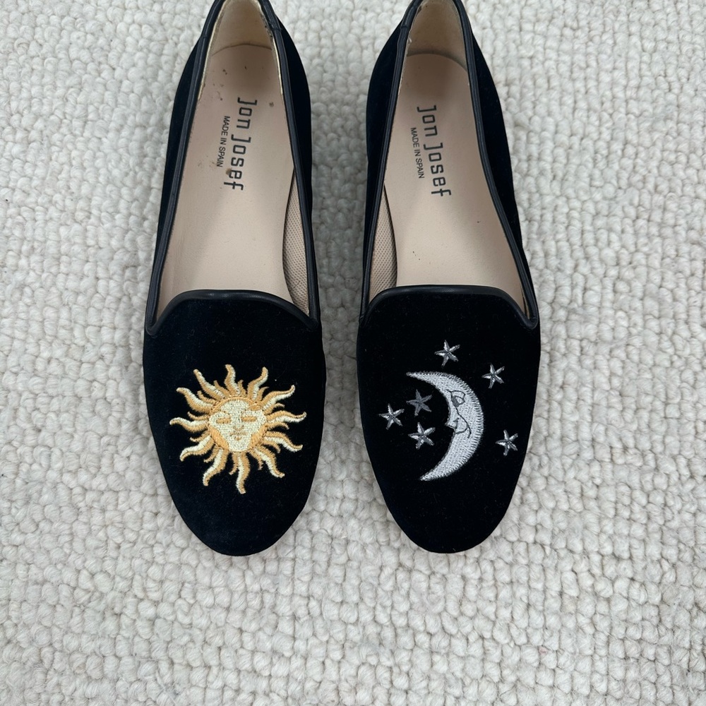 Jon Josef Black Velvet Gatsby Sun + Moon Loafers
